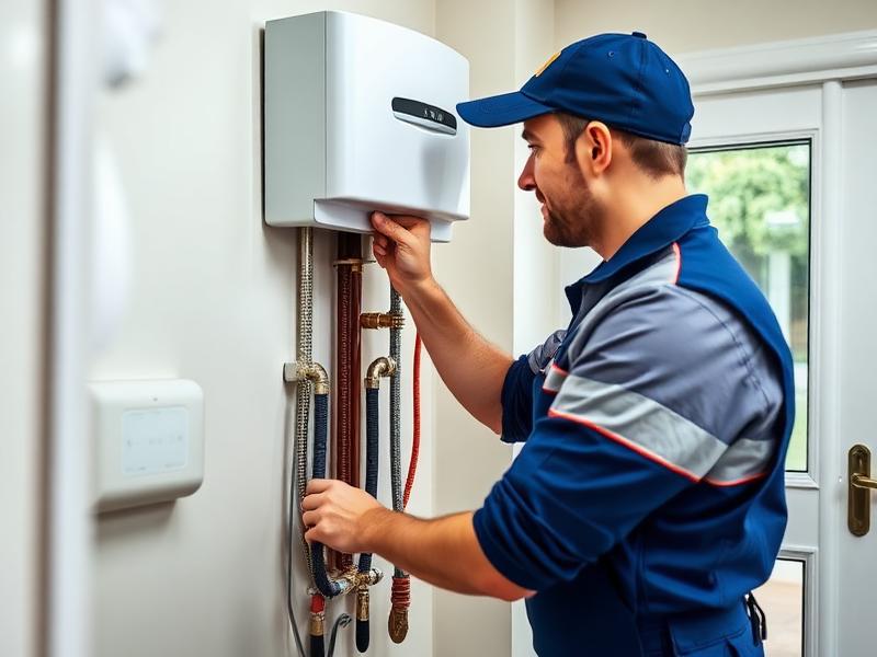 British plumber providing professional heating service